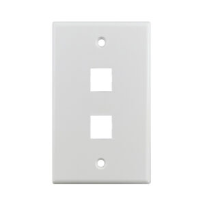 Product Marketing Image of Simply Secured SKU: JKWP2-WH by Vendor Grid Networking Product 2-Port Keystone Wall Plate - White, 10-Pack | For Cat5e/Cat6/Cat6A Jacks | JKWP2-WH