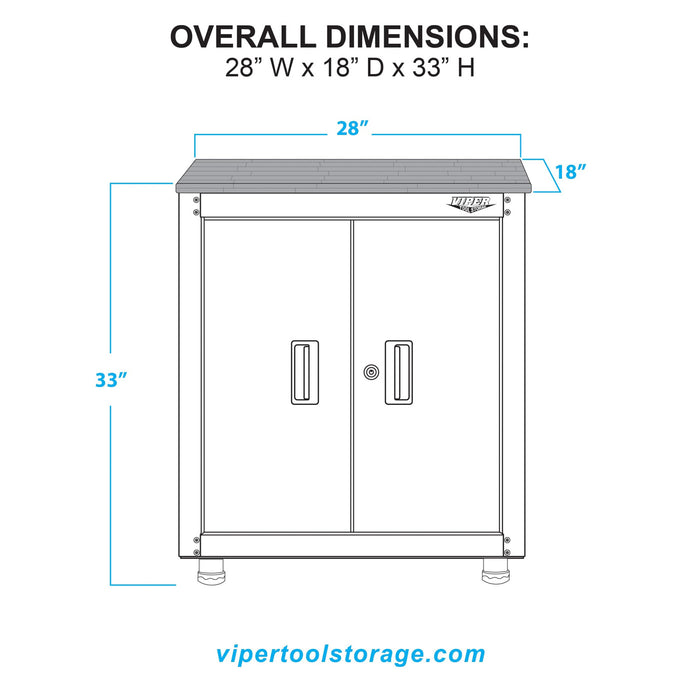 Dimension diagram showing overall size of 28-inch base cabinet