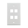 Product Marketing Image of Simply Secured SKU: JKWP4-WH by Vendor Grid Networking Product 4-Port Keystone Wall Plate - White, 10-Pack | For Cat5e/Cat6/Cat6A Jacks | JKWP4-WH