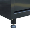 Close up of black Viper Tool Storage tool cabinet showing adjustable foot