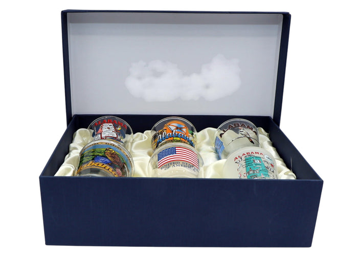 Alabama United States USA Souvenir Boxed Shot Glass Set (Set of 6)