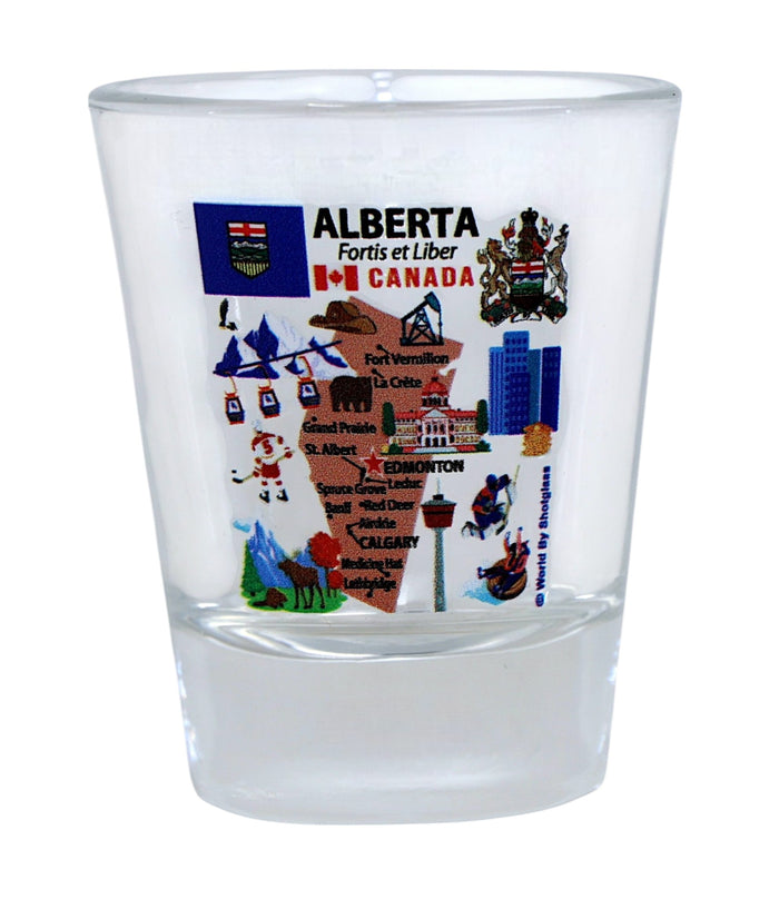 Alberta Canada Souvenir Boxed Shot Glass Set (Set of 2)