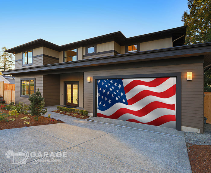 American Flag | 2-Car Garage Door Cover