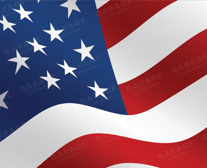American flag with red, white, and blue colors