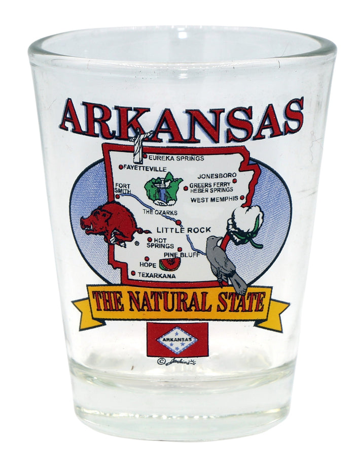 Arkansas State Elements Map Shot Glass