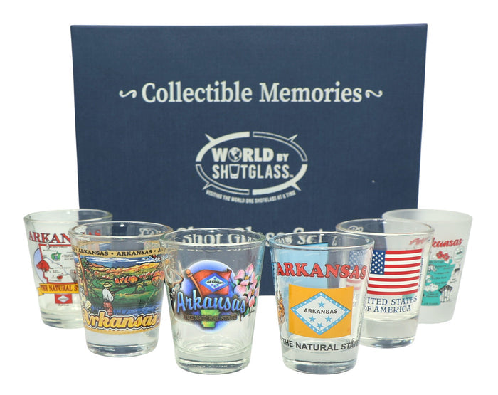 Arkansas United States USA Souvenir Boxed Shot Glass Set (Set of 6)