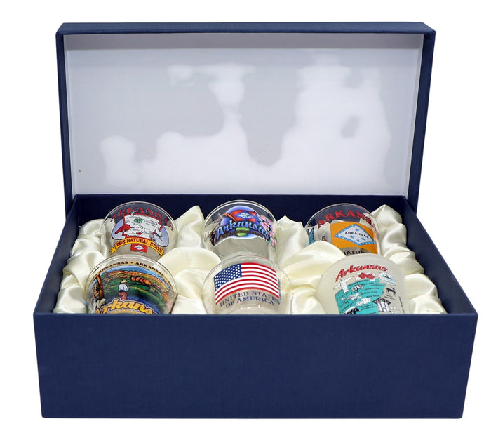 Arkansas United States USA Souvenir Boxed Shot Glass Set (Set of 6)