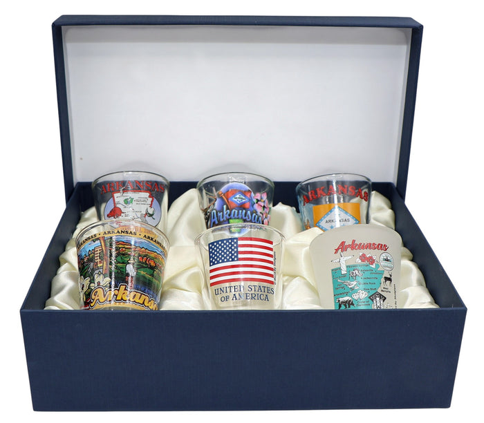 Arkansas United States USA Souvenir Boxed Shot Glass Set (Set of 6)
