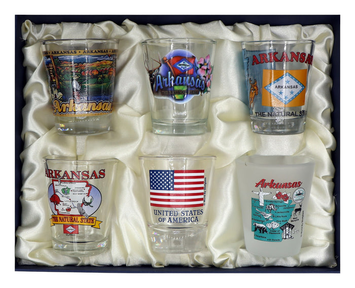 Arkansas United States USA Souvenir Boxed Shot Glass Set (Set of 6)