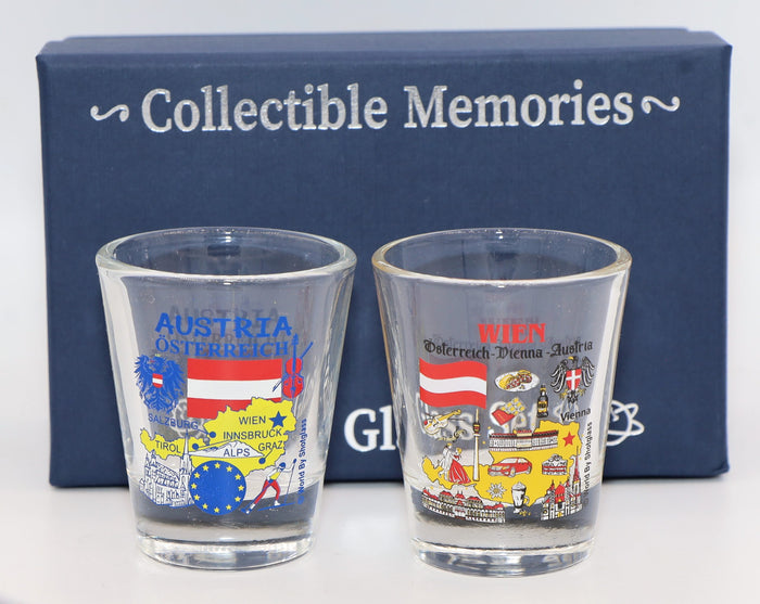 Austria Souvenir Boxed Shot Glass Set (Set of 2)