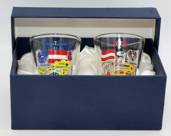Austria Souvenir Boxed Shot Glass Set (Set of 2)