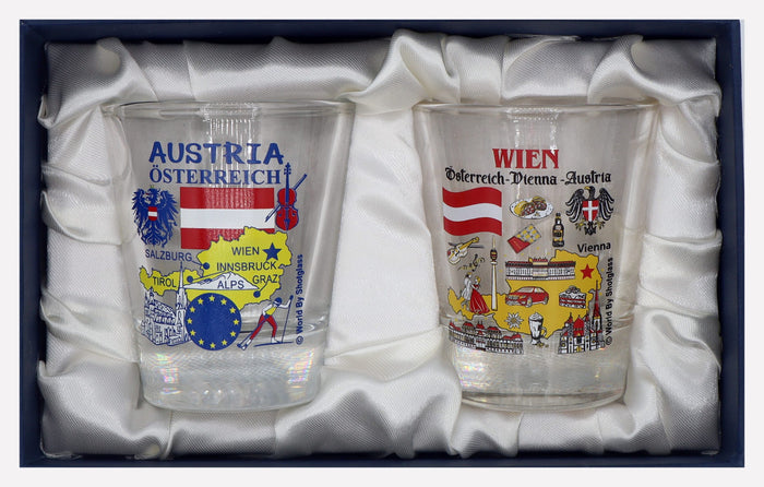 Austria Souvenir Boxed Shot Glass Set (Set of 2)