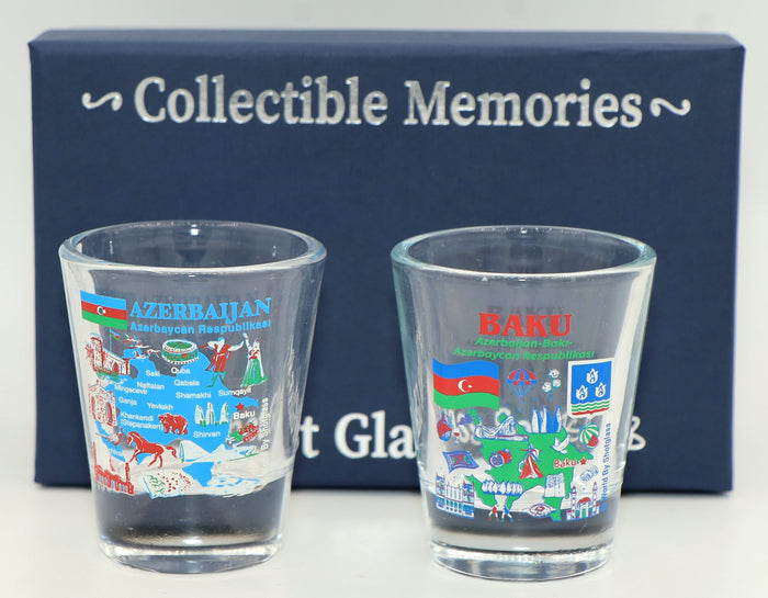 Azerbaijan Souvenir Boxed Shot Glass Set (Set of 2)