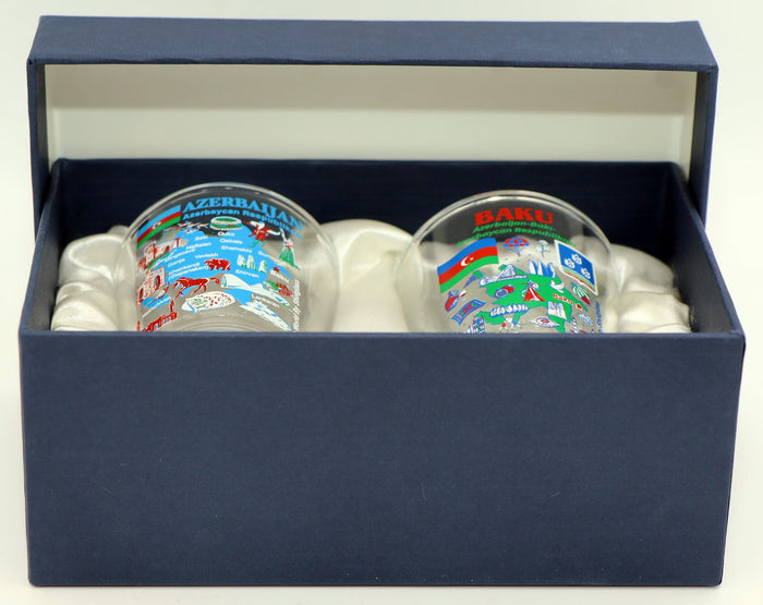 Azerbaijan Souvenir Boxed Shot Glass Set (Set of 2)