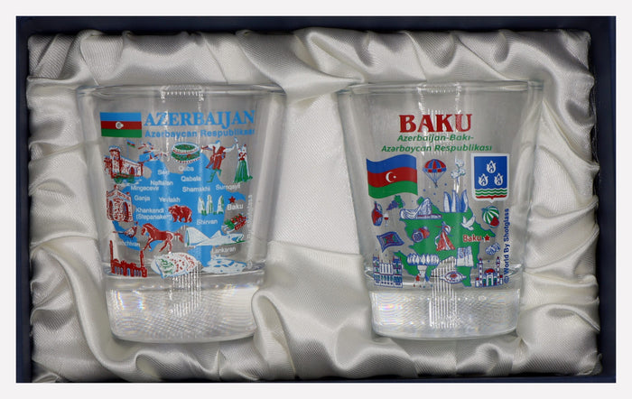 Azerbaijan Souvenir Boxed Shot Glass Set (Set of 2)