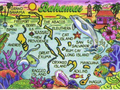 Bahamas Map Caribbean Fridge Collector's Souvenir Magnet 2.5 inches X 3.5 inches
