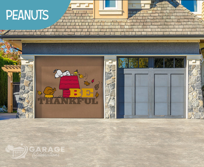 Be Thankful | 1-Car Peanuts® Garage Door Cover
