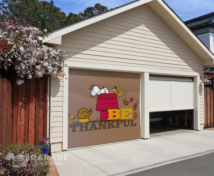 Be Thankful | 1-Car Peanuts® Garage Door Cover