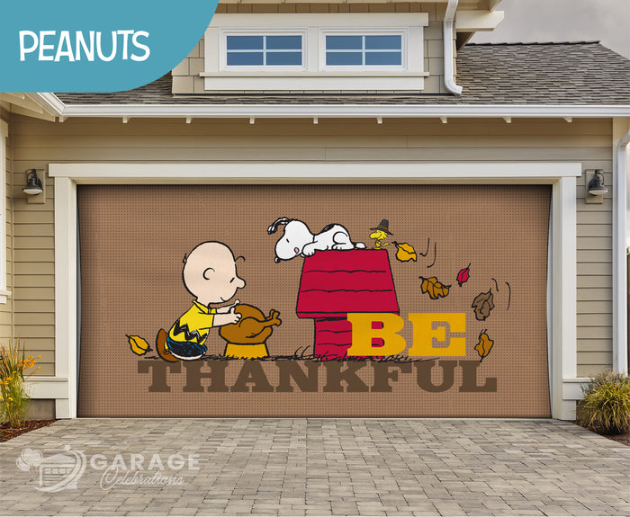 Be Thankful | 2-Car Peanuts® Garage Door Cover