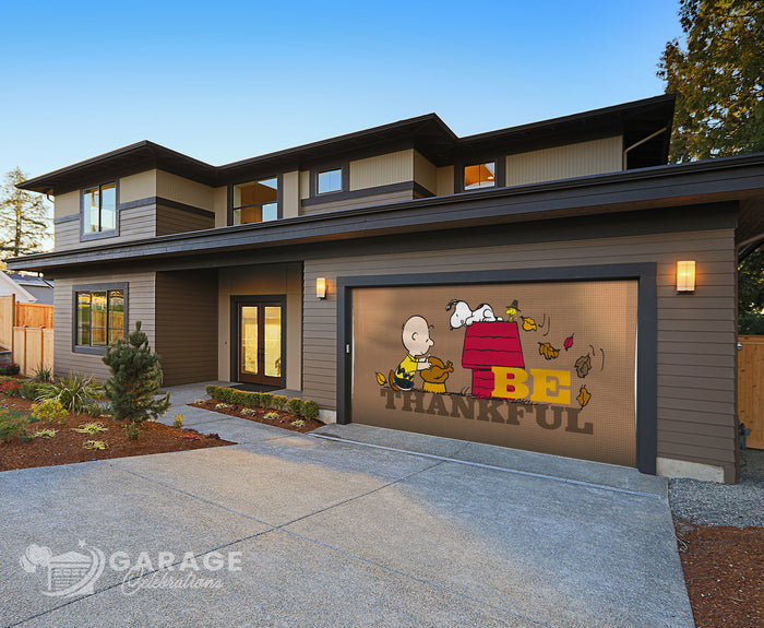 Be Thankful | 2-Car Peanuts® Garage Door Cover