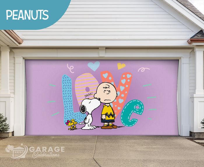 Beagle Smak! | 2-Car Peanuts® Garage Door Cover