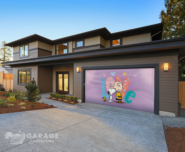 Beagle Smak! | 2-Car Peanuts® Garage Door Cover