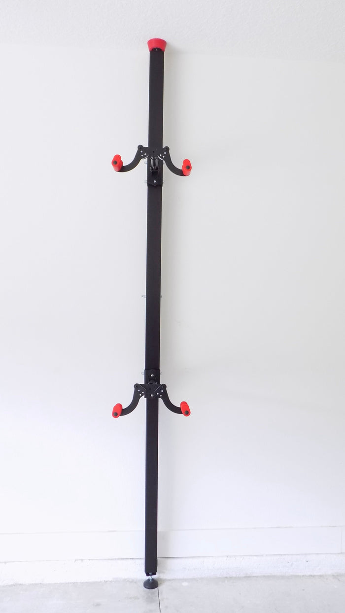 Freestanding bike storage pole for vertical bicycle storage without drilling | ABikeAbove