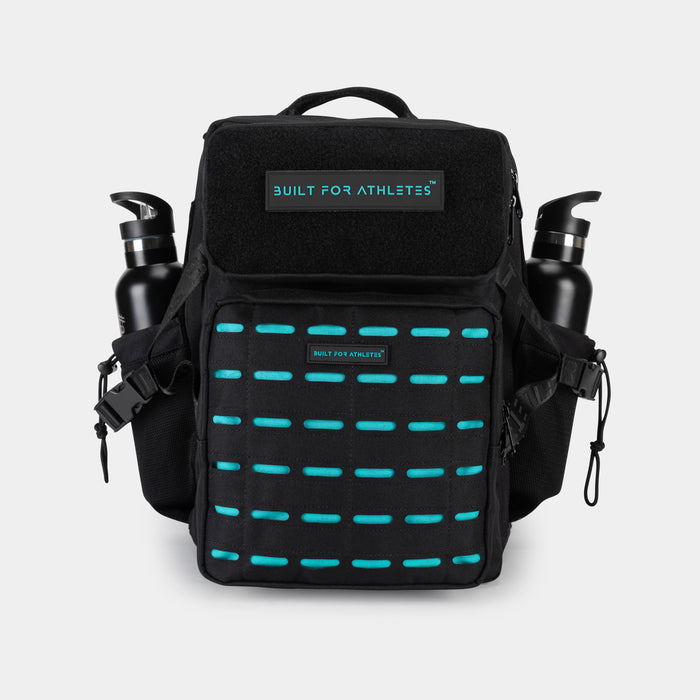 Black & Aqua Gym Backpack Compact