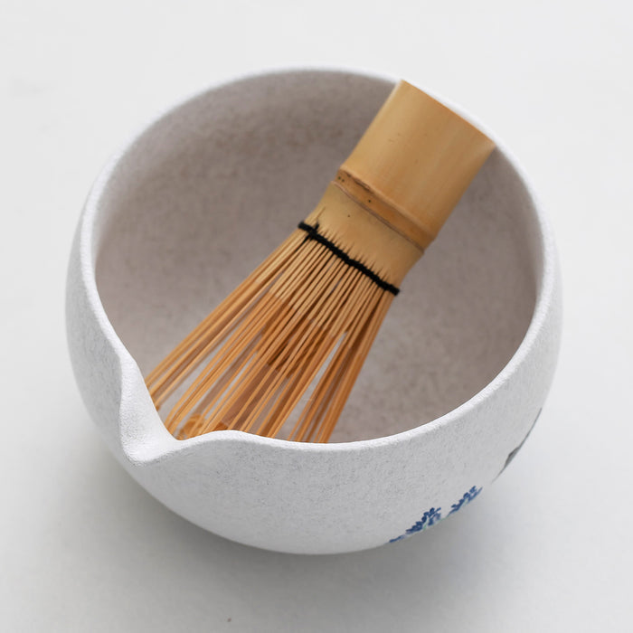 Black Cat Bluebonnet Ceramic Matcha Set with Bowl and Chasen Holder