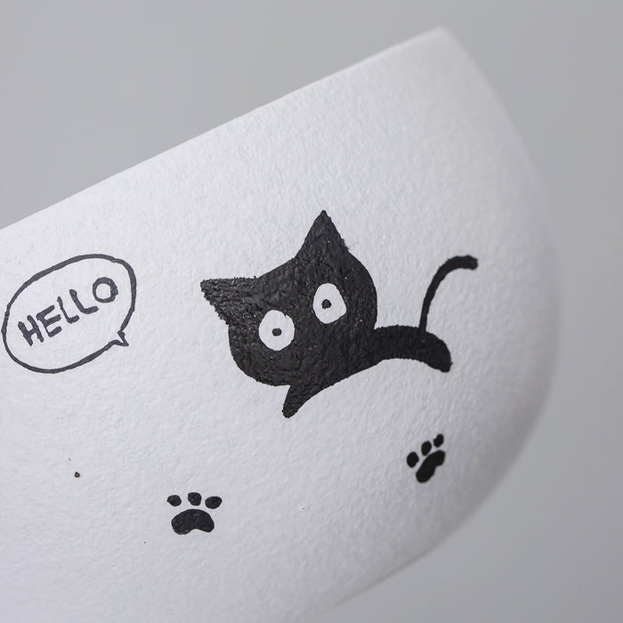 Black Cat Kitty Ceramic Matcha Set with Bowl and Chasen Holder