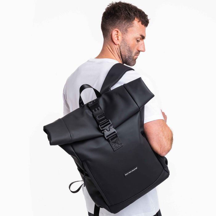 Black Roll Top Backpack
