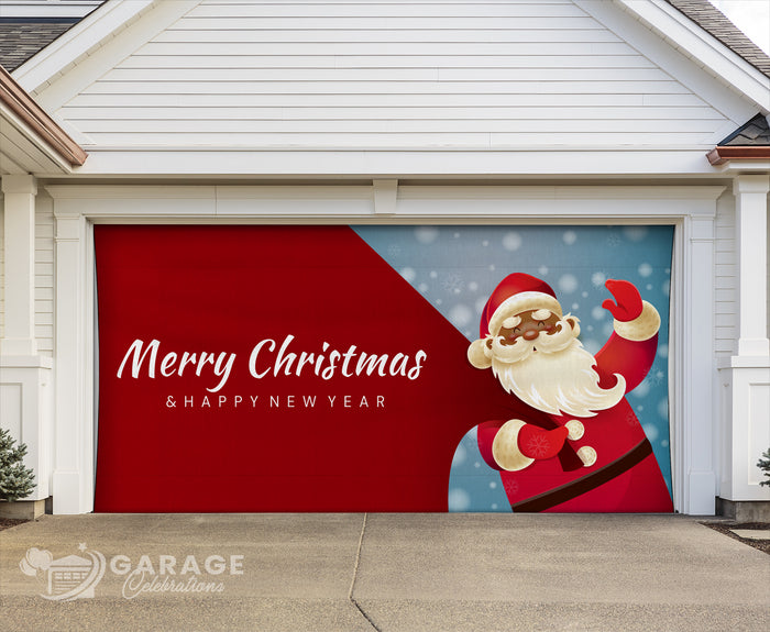 Black Santa's Toy Bag | 2-Car Garage Door Cover