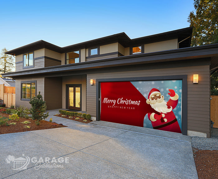 Black Santa's Toy Bag | 2-Car Garage Door Cover