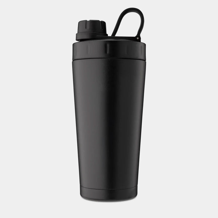 Black Stainless Steel Protein Shaker 600ml