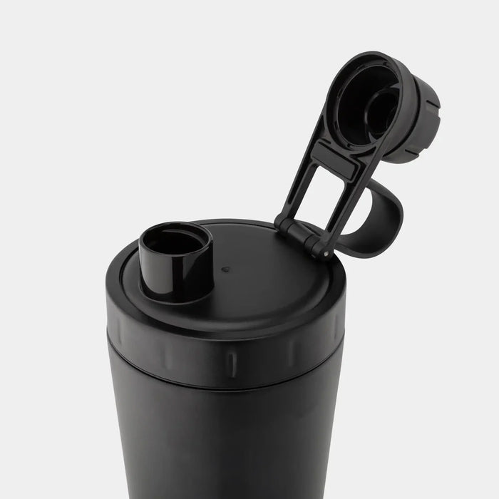Black Stainless Steel Protein Shaker 600ml