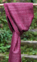 Blossom Tussar Silk & Merino Wool Shawl | Hibiscus Red