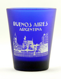 Buenos Aires Argentina Cobalt Blue Frosted Shot Glass