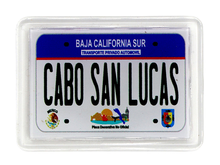 Cabo San Lucas Mexico License Plate Acrylic Small Fridge Collector's Souvenir Magnet 2.35" X 1.75"