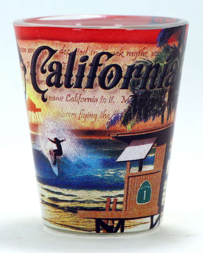 California Stamp Design Shot Glass