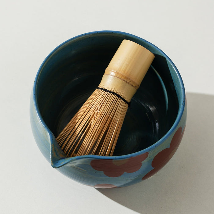 Camellia Ceramic Matcha Set with Bowl and Chasen Holder