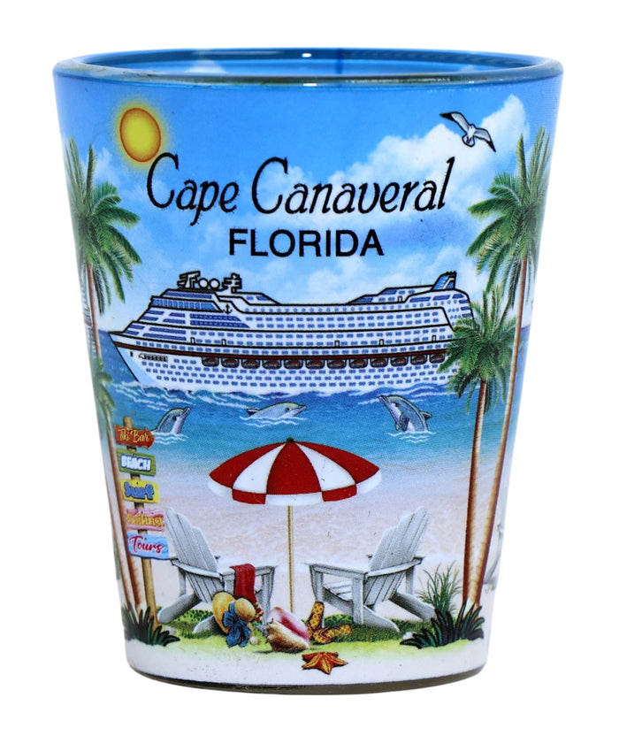 Cape Canaveral Florida Cruise Ship In and Out Shot Glass