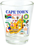 Cape Town South Africa (RSA) Map and Attractions Collage Shot Glass