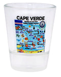 Cape Verde (Cabo Verde) Map and Attractions Collage Shot Glass