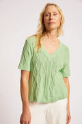 Casa Cable V Knit Mint