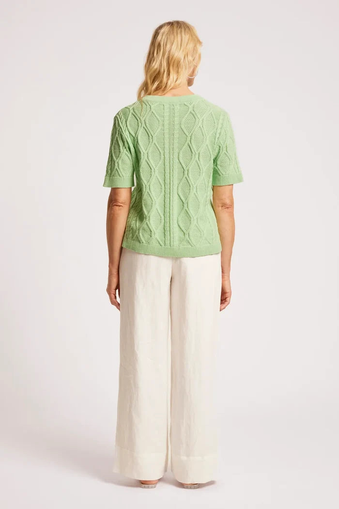 Casa Cable V Knit Mint