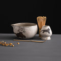 Cat Ceramic Matcha Set with Bowl and Chasen Holder
