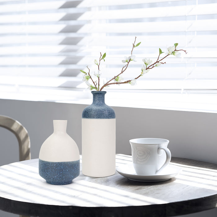 Ceramic Blue and White Vase Set