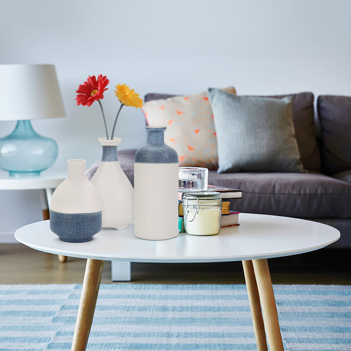 Ceramic Blue and White Vase Set