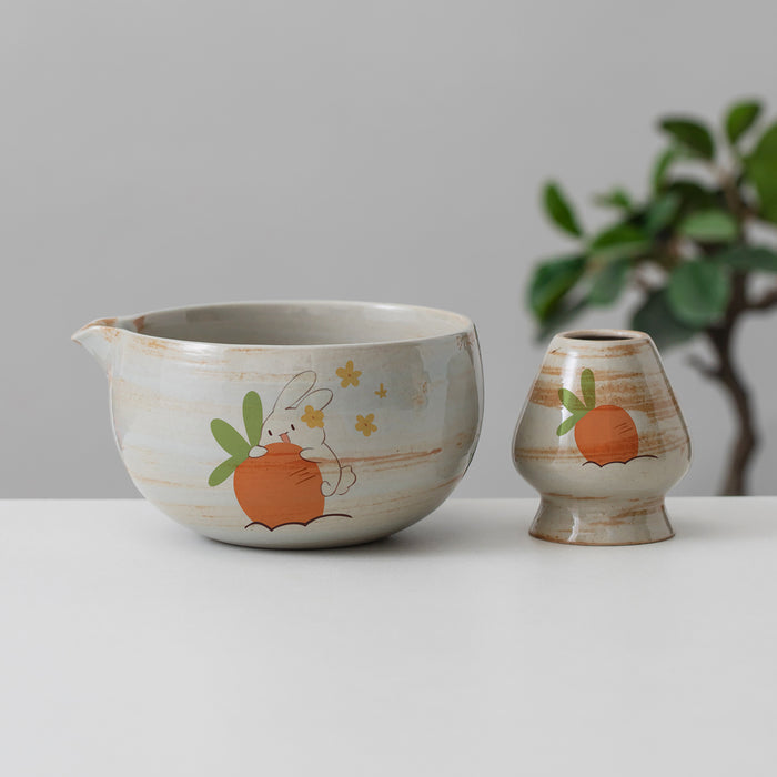 Ceramic Matcha Set with Bowl and Chasen Holder