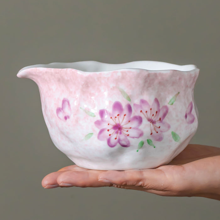Cherry Blossom Sakura Gradient Glaze Ceramic Matcha Set